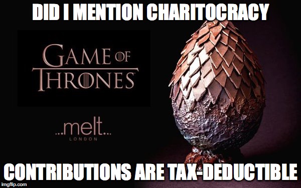 Did I mention, Charitocracy contributions are tax-deductible?
