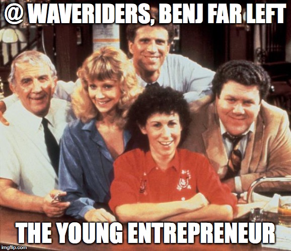 @ Waveriders, Benj far left: the young entrepreneur