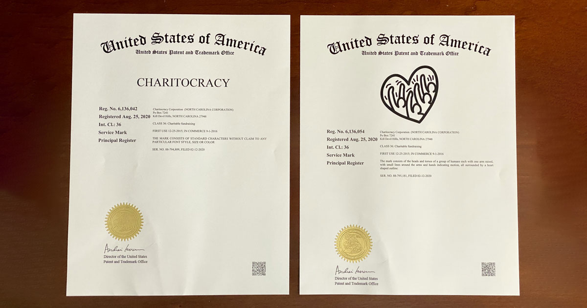 Charitocracy's registered trademarks